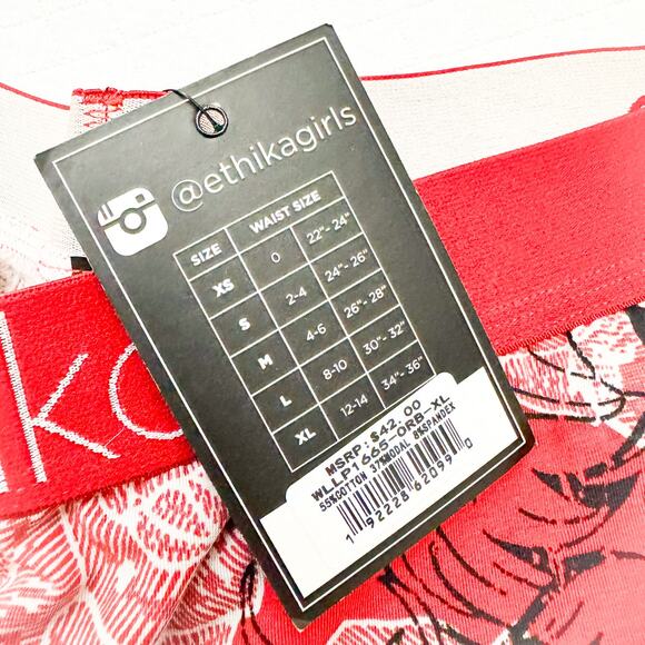 Ethika Red Print Stretch Waistband Legging Pant Size XL NWT - Picture 3 of 7